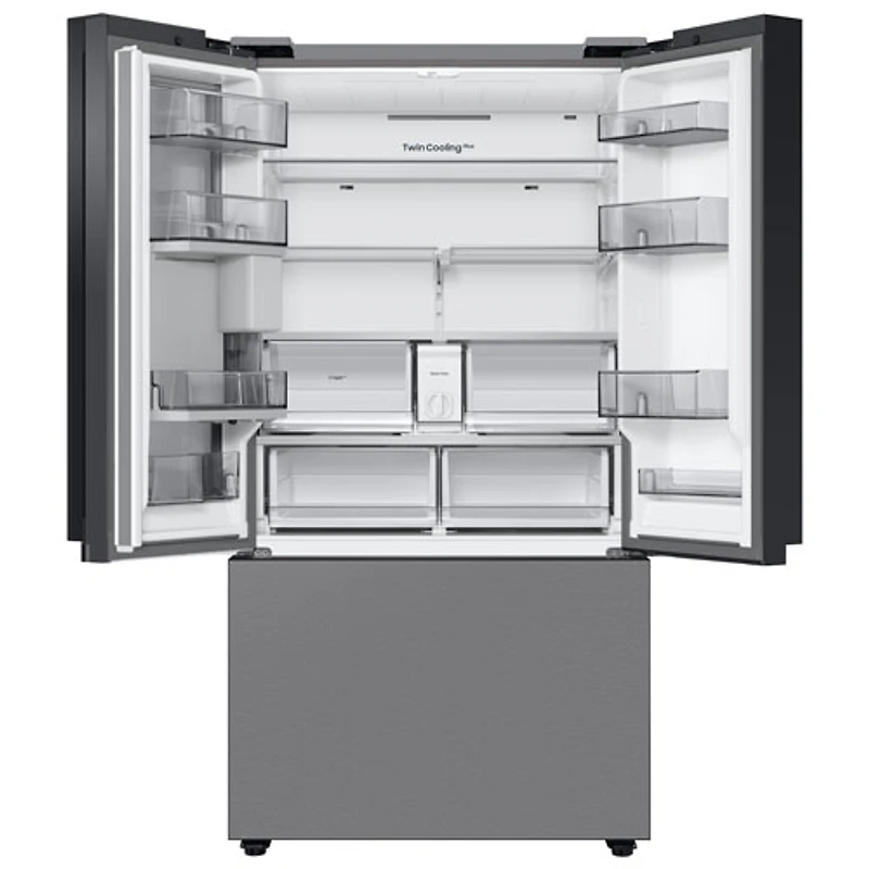 Réfrigérateur à trois portes de 30,1 pi³ et de 36 po avec distributeur d'eau BESPOKE de Samsung (RF30BB6600QLAA) - Acier inoxydable