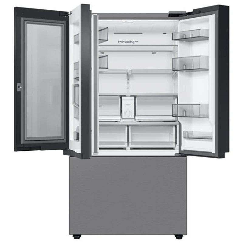 Réfrigérateur à trois portes de 30,1 pi³ et de 36 po avec distributeur d'eau BESPOKE de Samsung (RF30BB6600QLAA) - Acier inoxydable