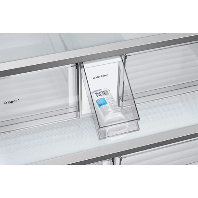 Réfrigérateur à trois portes de 30,1 pi³ et de 36 po BESPOKE de Samsung (RF30BB6200QLAA) - Acier inoxydable