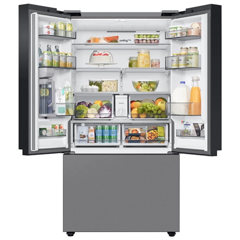 Réfrigérateur à trois portes de 30,1 pi³ et de 36 po BESPOKE de Samsung (RF30BB6200QLAA) - Acier inoxydable