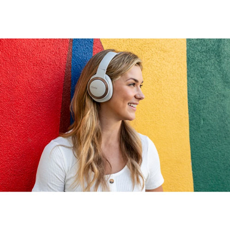 Casque d'écoute Bluetooth à suppression du bruit Enduro ANC de Cleer Audio - Gris pâle