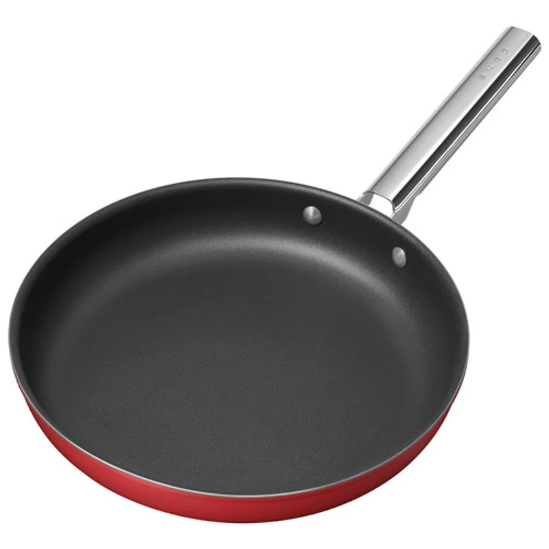Poêle à frire de 12 po en aluminium de Smeg - Rouge mat