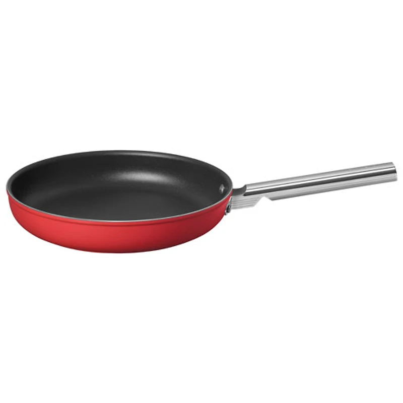 Poêle à frire de 12 po en aluminium de Smeg - Rouge mat
