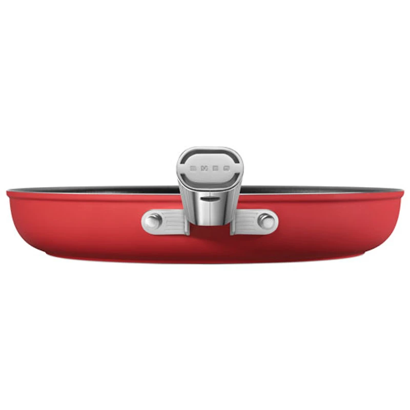 Poêle à frire de 12 po en aluminium de Smeg - Rouge mat