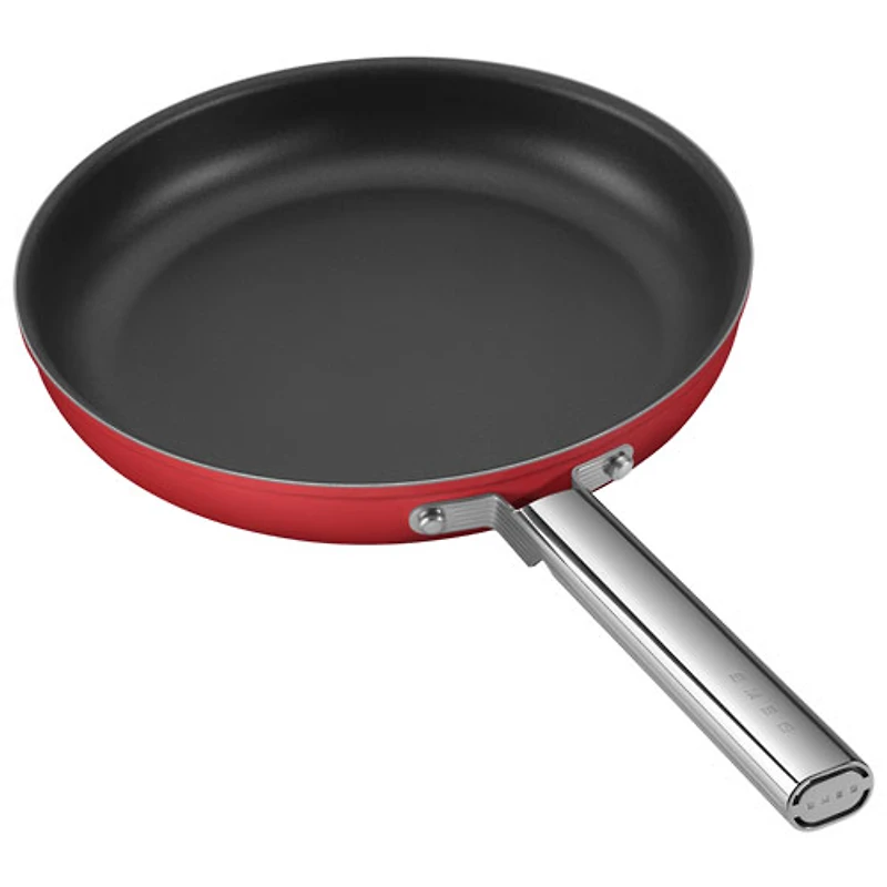 Poêle à frire de 12 po en aluminium de Smeg - Rouge mat