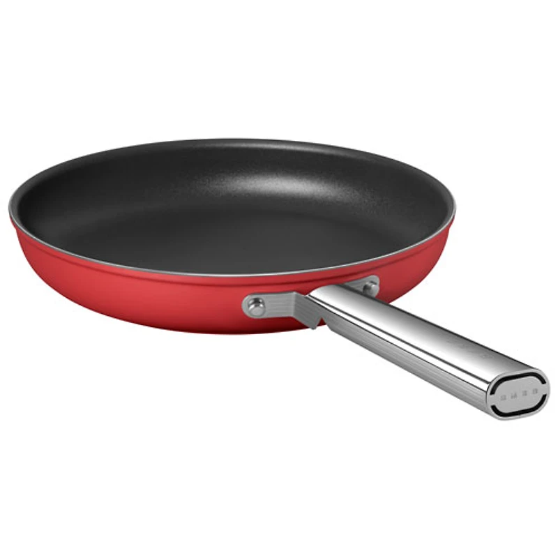 Poêle à frire de 12 po en aluminium de Smeg - Rouge mat