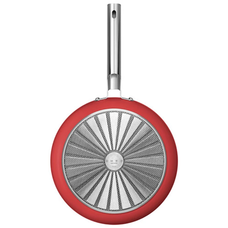 Poêle à frire de 12 po en aluminium de Smeg - Rouge mat
