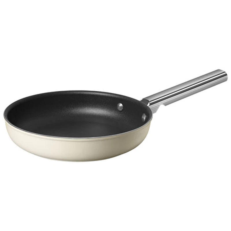 Smeg 9.5" Aluminum Frying Pan - Matte Cream
