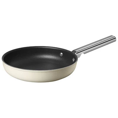 Smeg 9.5" Aluminum Frying Pan - Matte Cream