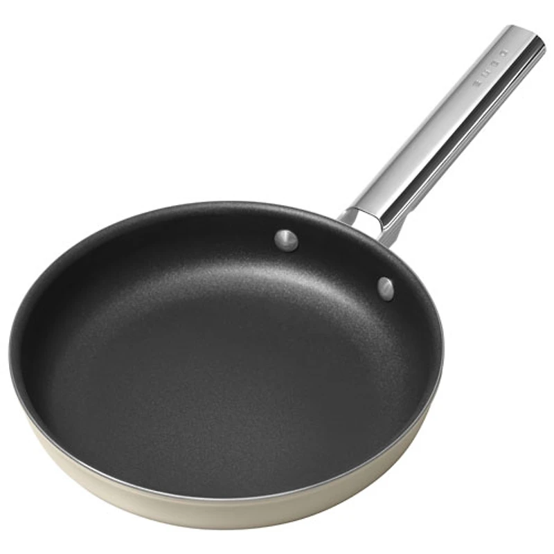 Smeg 9.5" Aluminum Frying Pan - Matte Cream
