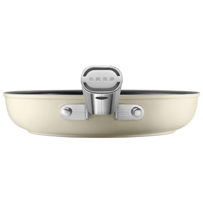 Smeg 9.5" Aluminum Frying Pan - Matte Cream