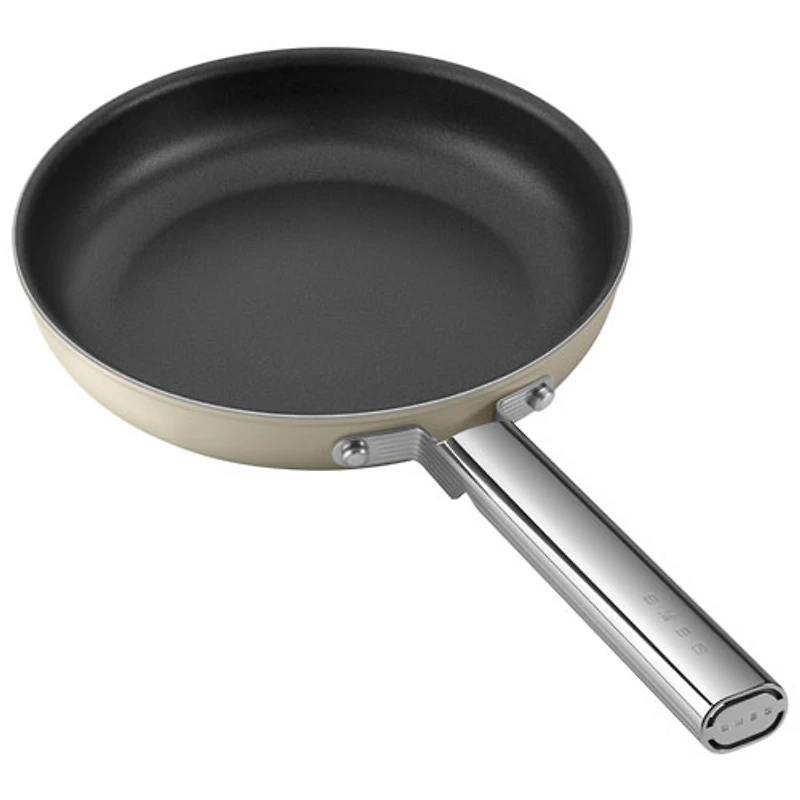 Smeg 9.5" Aluminum Frying Pan - Matte Cream
