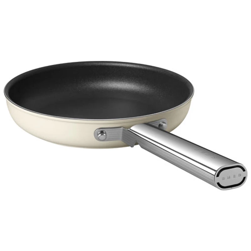 Smeg 9.5" Aluminum Frying Pan - Matte Cream