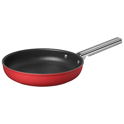 Poêle à frire de 10 po en aluminium de Smeg - Rouge mat