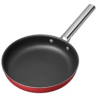 Poêle à frire de 10 po en aluminium de Smeg - Rouge mat