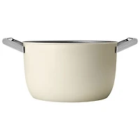 Smeg 10" Aluminum Casserole Pan with Glass Lid - Matte Cream
