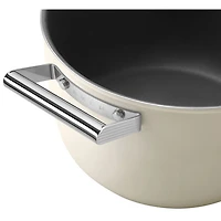 Smeg 10" Aluminum Casserole Pan with Glass Lid - Matte Cream