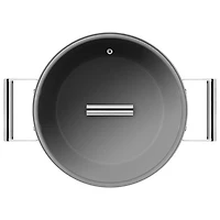 Casserole de 10 po en aluminium avec couvercle en verre de Smeg - Rouge mat