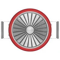 Casserole de 10 po en aluminium avec couvercle en verre de Smeg - Rouge mat