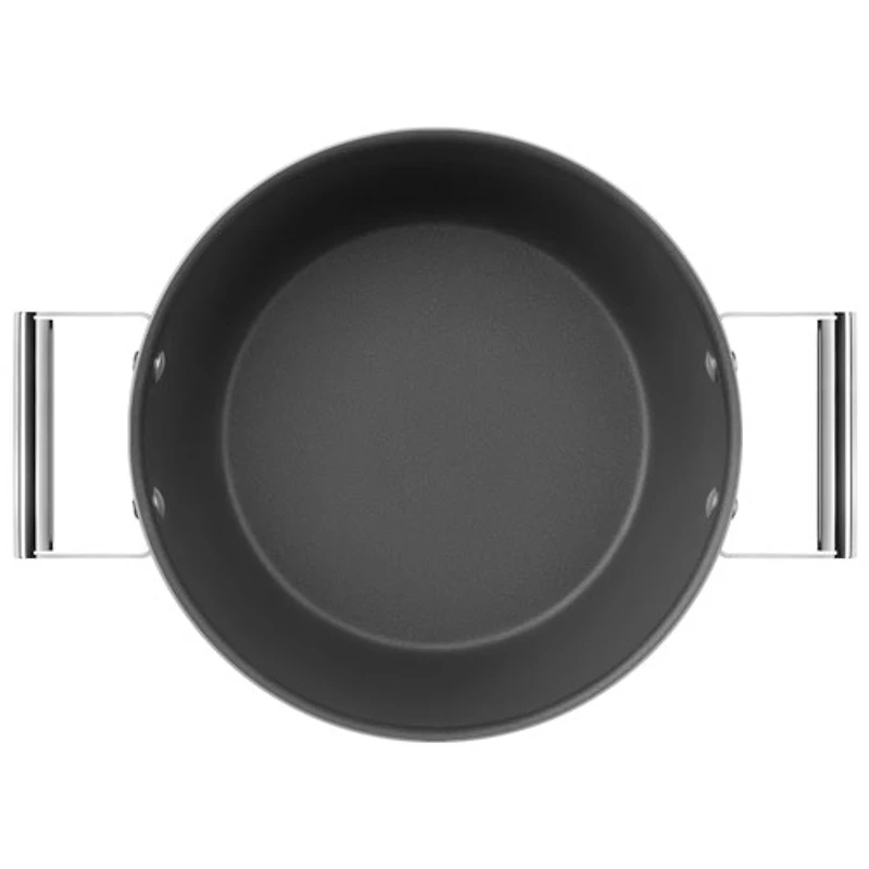 Casserole de 10 po en aluminium avec couvercle en verre de Smeg - Rouge mat