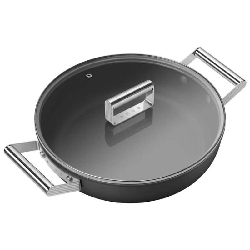 Casserole profonde de 11 po en aluminium de Smeg - Noir mat