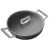 Casserole profonde de 11 po en aluminium de Smeg - Noir mat