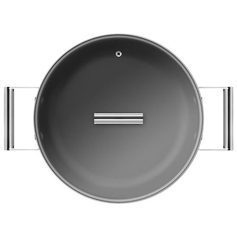 Casserole profonde de 11 po en aluminium de Smeg - Noir mat