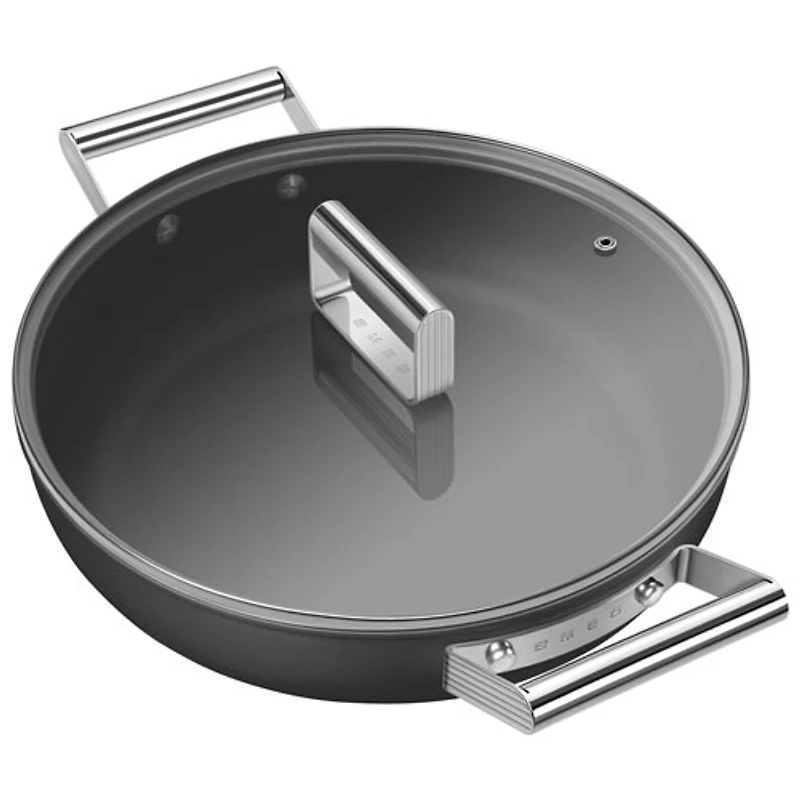 Casserole profonde de 11 po en aluminium de Smeg - Noir mat
