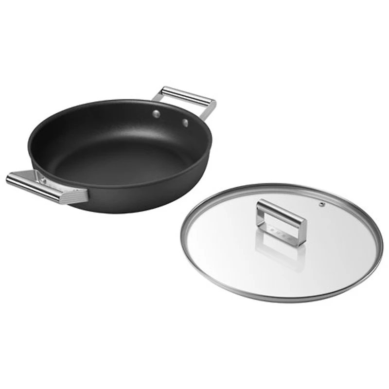 Casserole profonde de 11 po en aluminium de Smeg - Noir mat