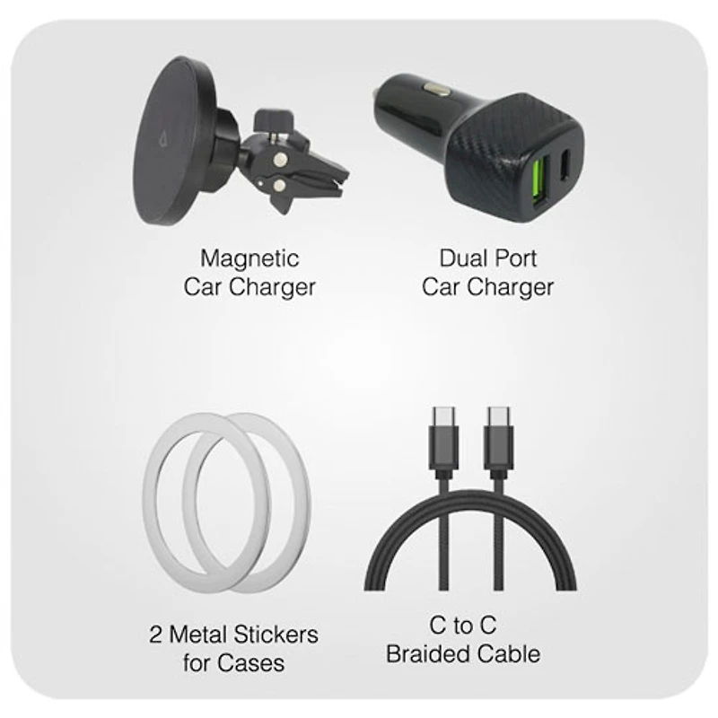 LBT Mag Stream Auto 15W Wireless Car Charger with Mount - Black
