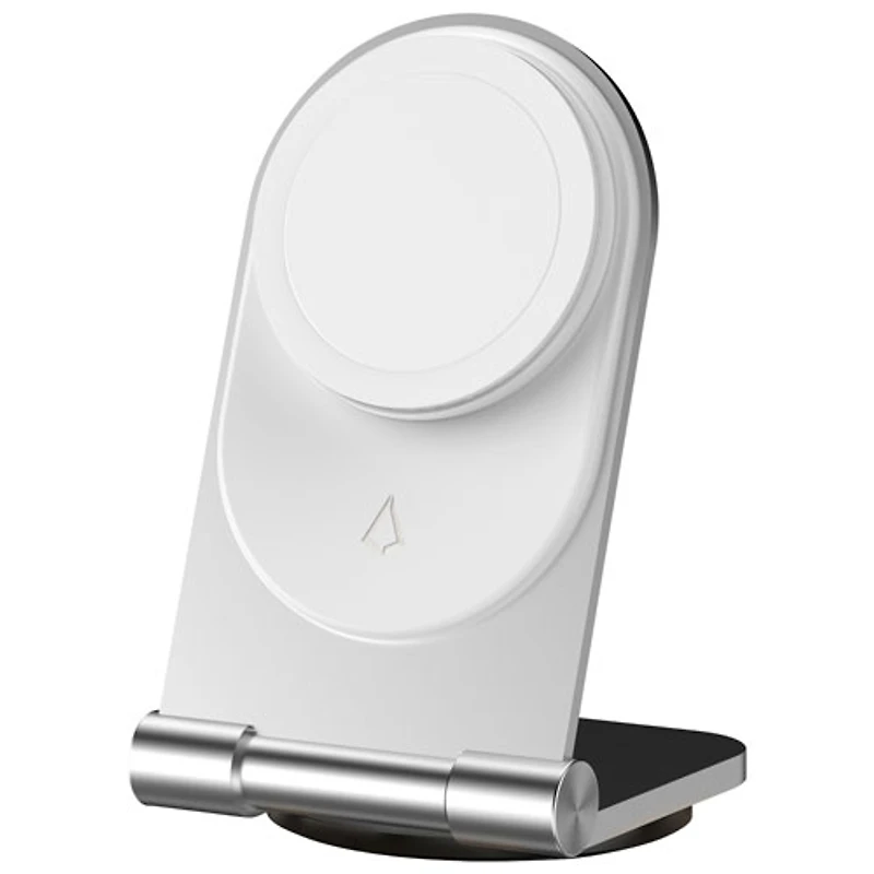 Support de chargement sans fil de 15 W Mag Stream MagSafe de LBT avec chargeur mural PD de 20 W - Argenté