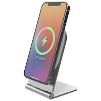Support de chargement sans fil de 15 W Mag Stream MagSafe de LBT avec chargeur mural PD de 20 W - Argenté