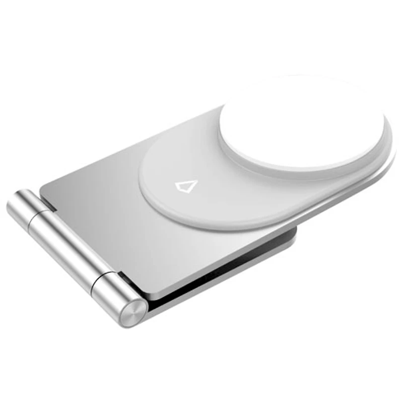 Support de chargement sans fil de 15 W Mag Stream MagSafe de LBT avec chargeur mural PD de 20 W - Argenté