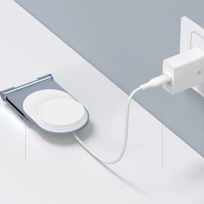 Support de chargement sans fil de 15 W Mag Stream MagSafe de LBT avec chargeur mural PD de 20 W - Argenté