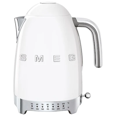 Bouilloire électrique programmable de la gamme Années 50 de Smeg - 1,7 l - Blanc