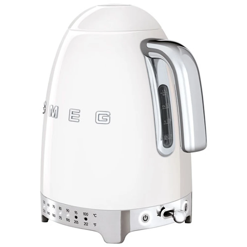 Smeg 50's Style Programmable Electric Kettle - 1.7L- White