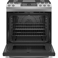 GE 30" 5.6 Cu. Ft. Fan Convection 5-Burner Slide-In Gas Range (JCGS760SPSS) - Stainless Steel