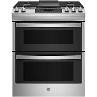GE 30" 6.7 Cu. Ft. Double Oven 5-Burner Slide-In Gas Range (JCGSS86SPSS) - Stainless Steel