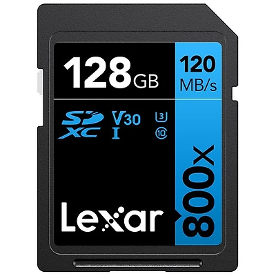 Carte mémoire SDXC classe 10 de 120 Mo/s et 128 Go 800x de Lexar