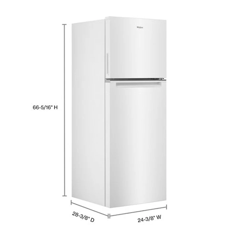 Whirlpool 25" 12.9 Cu. Ft. Top Freezer Refrigerator (WRT313CZLW) - White