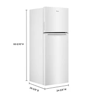 Whirlpool 25" 12.9 Cu. Ft. Top Freezer Refrigerator (WRT313CZLW) - White