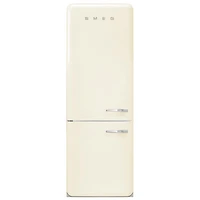 Smeg 50's Style 28" 18 Cu. Ft. Bottom Freezer Refrigerator with Ice Dispenser (FAB38ULCR) - Cream