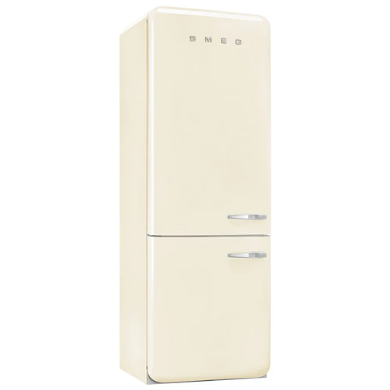 Smeg 50's Style 28" 18 Cu. Ft. Bottom Freezer Refrigerator with Ice Dispenser (FAB38ULCR) - Cream
