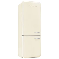 Smeg 50's Style 28" 18 Cu. Ft. Bottom Freezer Refrigerator with Ice Dispenser (FAB38ULCR) - Cream