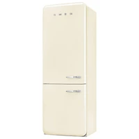 Smeg 50's Style 28" 18 Cu. Ft. Bottom Freezer Refrigerator with Ice Dispenser (FAB38ULCR) - Cream