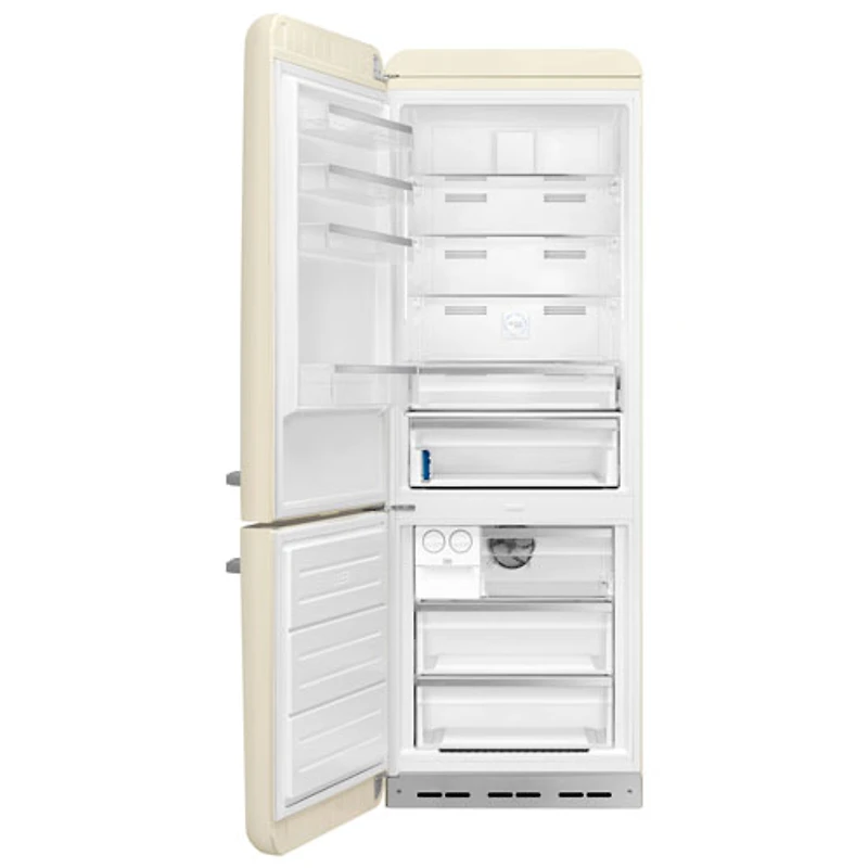 Smeg 50's Style 28" 18 Cu. Ft. Bottom Freezer Refrigerator with Ice Dispenser (FAB38ULCR) - Cream