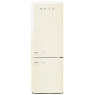Réfrigérateur à congélateur inférieur 18 pi³ 28 po à distributeur de glaçons Années 50 de Smeg (FAB38URCR) - Crème
