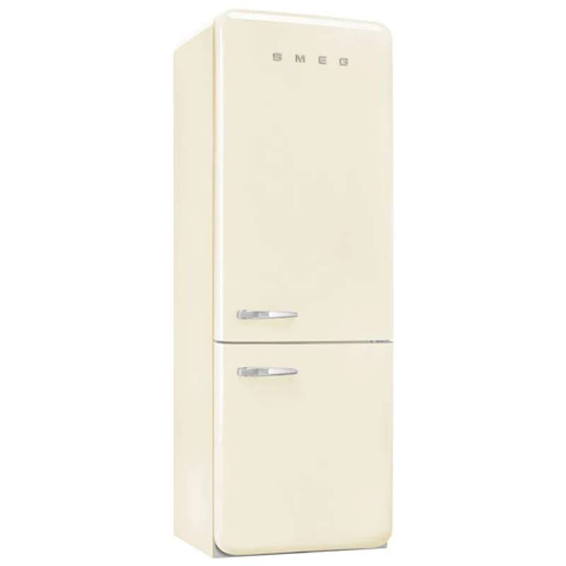 Réfrigérateur à congélateur inférieur 18 pi³ 28 po à distributeur de glaçons Années 50 de Smeg (FAB38URCR) - Crème