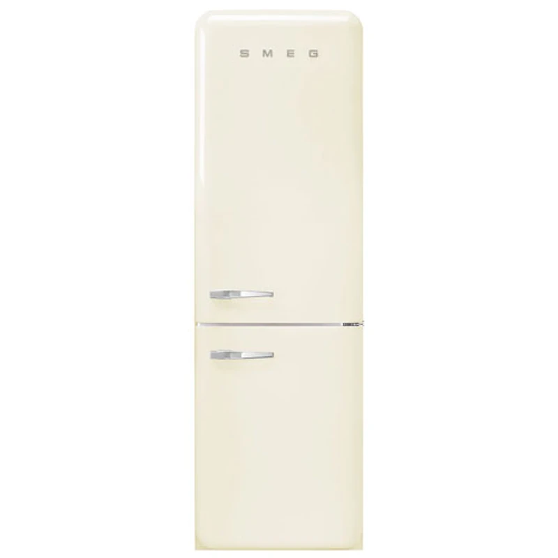Smeg 50's Style 24" 12.9 Cu. Ft. Bottom Freezer Refrigerator with LED Lighting (FAB32URCR3) - Cream