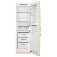 Smeg 50's Style 24" 12.9 Cu. Ft. Bottom Freezer Refrigerator with LED Lighting (FAB32URCR3) - Cream